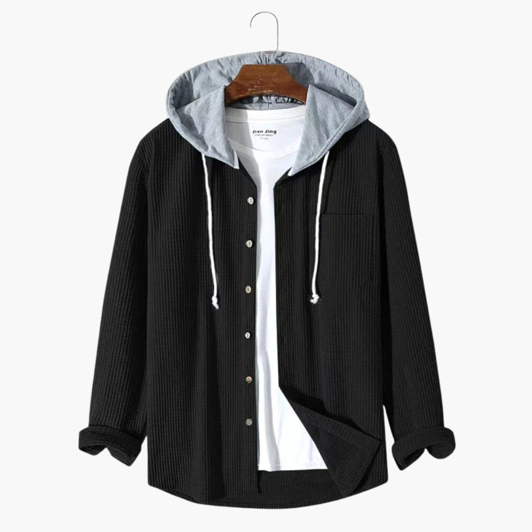 Herren Kapuzenjacke mit Knopfverschluss