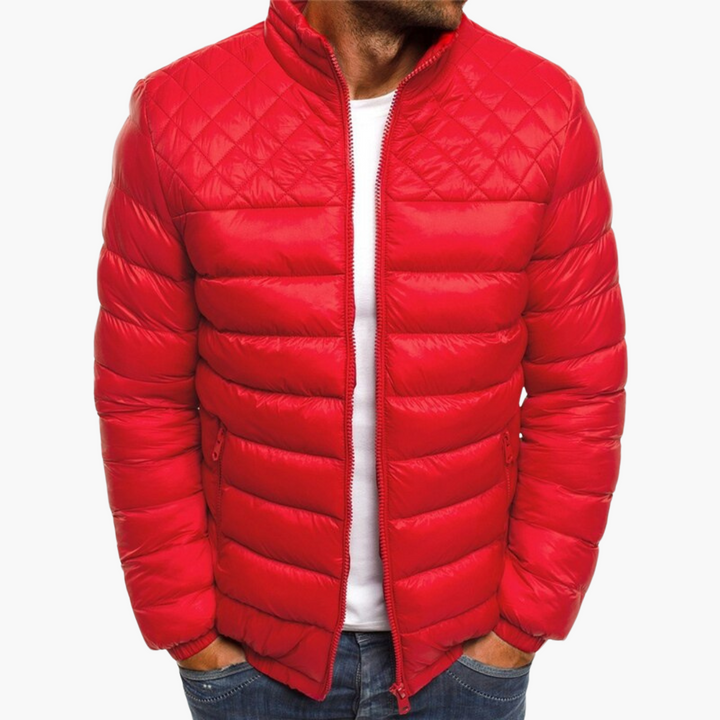 Herren Bomberjacke mit Reißverschluss und gestepptem Design