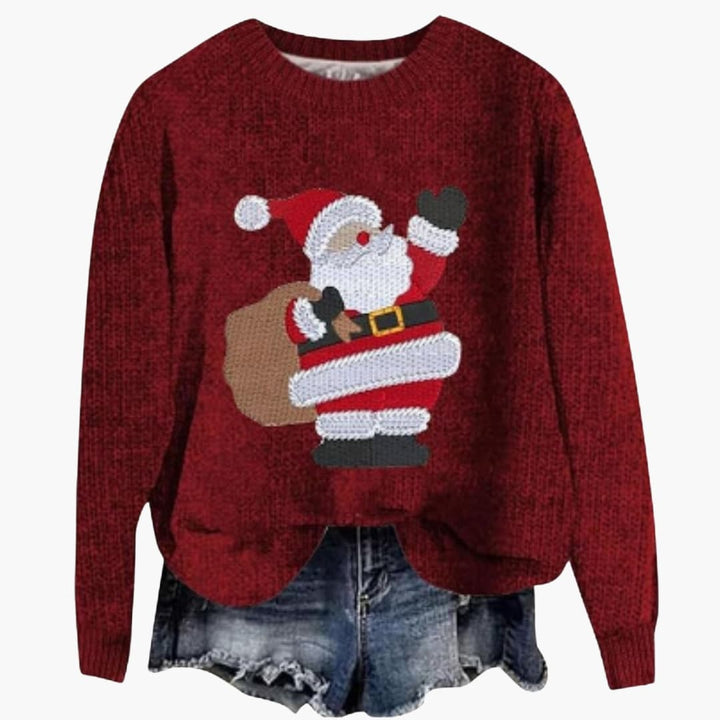 Damen Langarmpullover mit Rundhalsausschnitt und geradem Saum