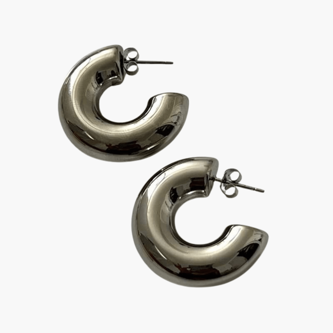 Stilvolle 14K Gold Chunky Hoops für Frauen - SchmiedeMode