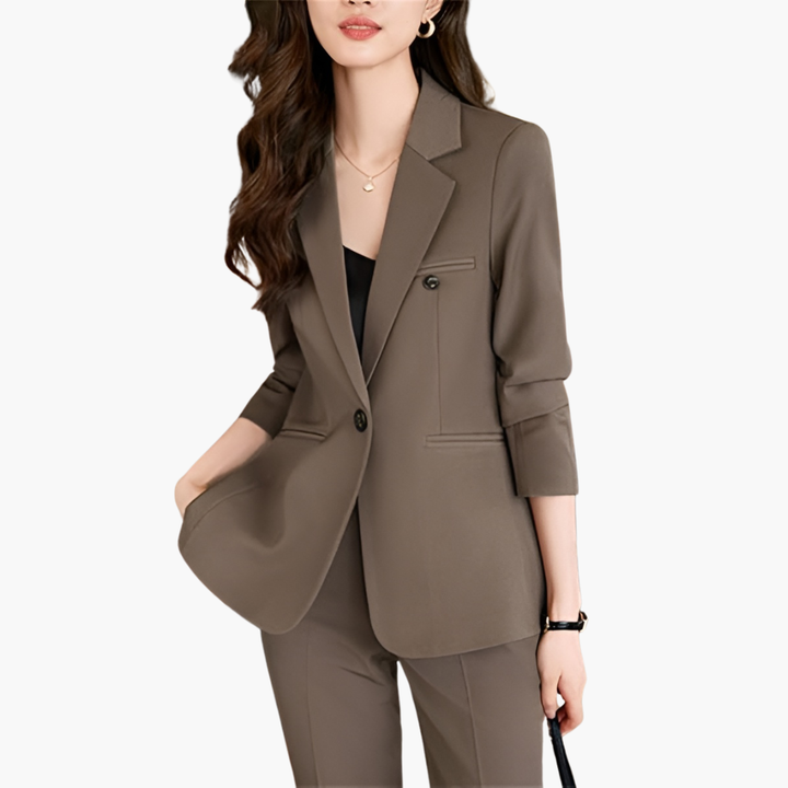 Blazer Set für Damen mit Revers und Knopfleiste vorne