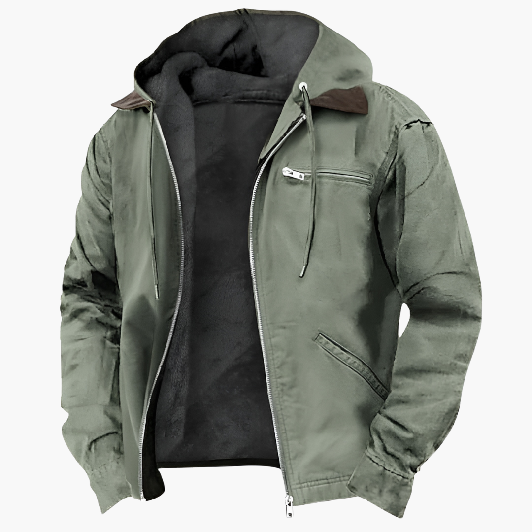Herren Outdoorjacke mit Kapuze und Reißverschluss