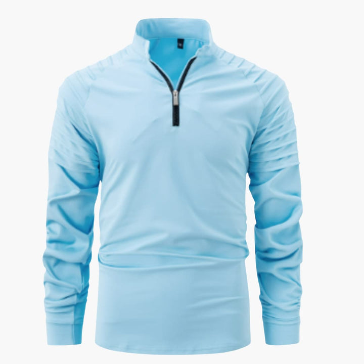 Herren pullover mit halbem Reißverschluss und langen Ärmeln