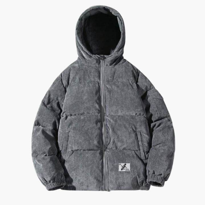 Herren Pufferjacke mit Kapuze und Reißverschlussverschluss