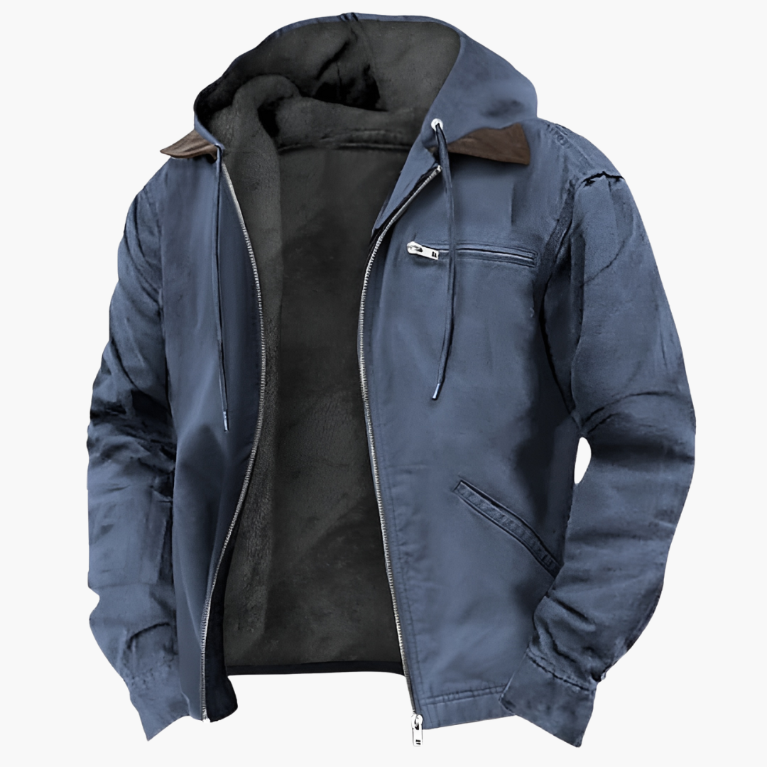 Herren Outdoorjacke mit Kapuze und Reißverschluss
