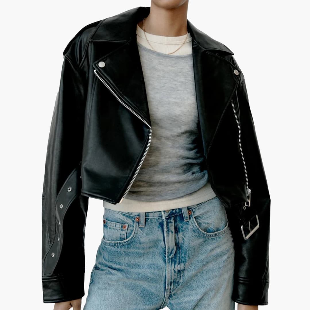 Kurze Bikerjacke für Damen