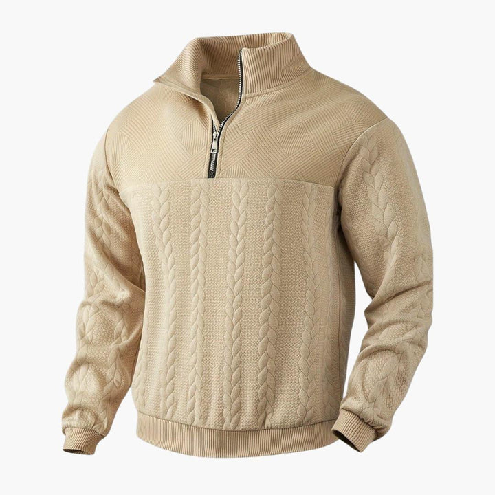 Warmer und stylischer Half-Zip Pullover für Männer - SchmiedeMode