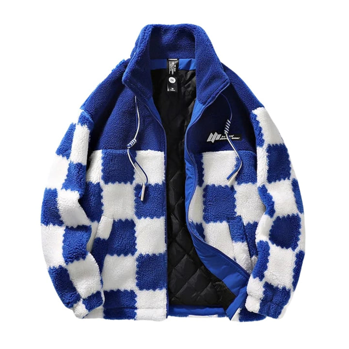 Herrenjacke Kariertes Muster mit Reißverschluss