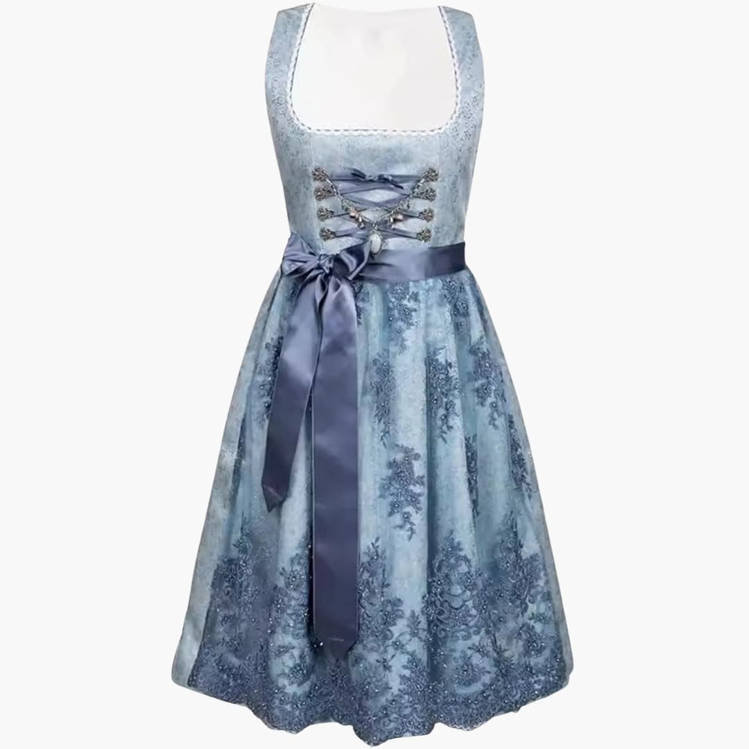 Dirndl kleid mit Spitzenärmeln für Damen - Oktoberfest 2025