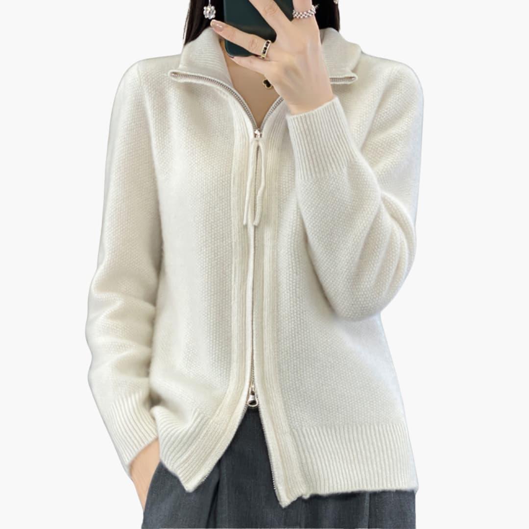 Eleganter Reißverschluss-Cardigan für Damen - SchmiedeMode