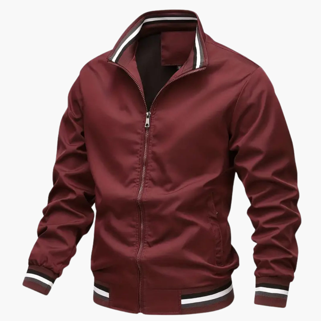 Herrenjacke mit Rippdetails und Frontreißverschluss