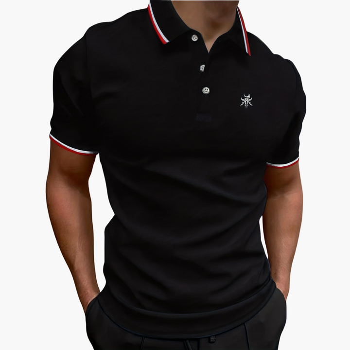 Polo Shirt mit Streifen für Herren – Slim Fit, mit Logo