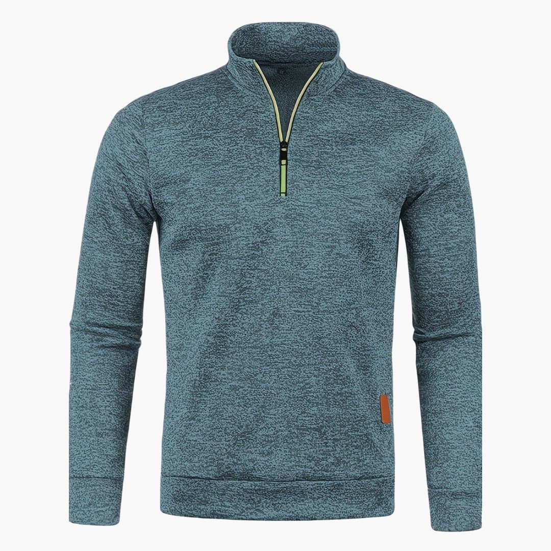Herren pullover mit Reißverschluss am Ausschnitt und langen Ärmeln