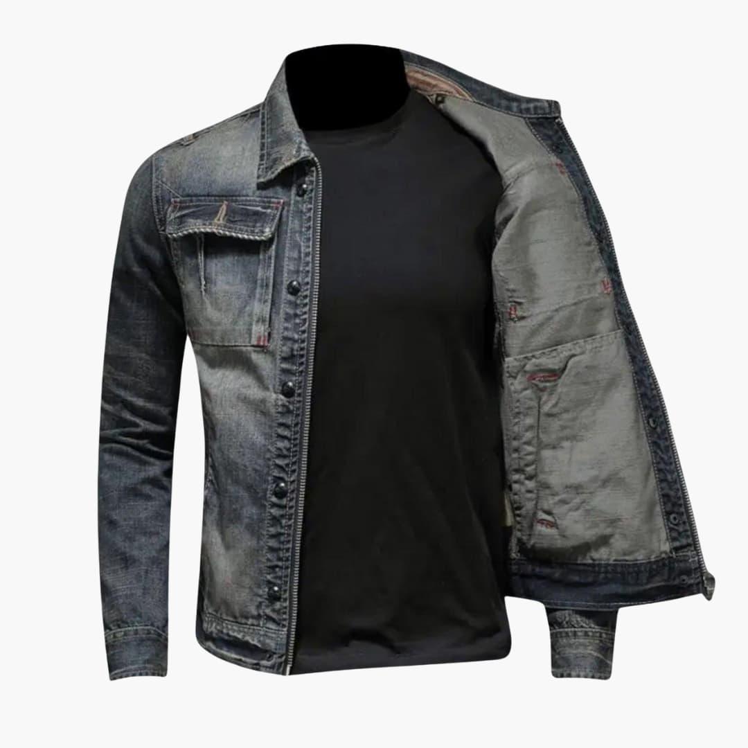 Stilvolle Vintage-Jeansjacke für Herren - SchmiedeMode