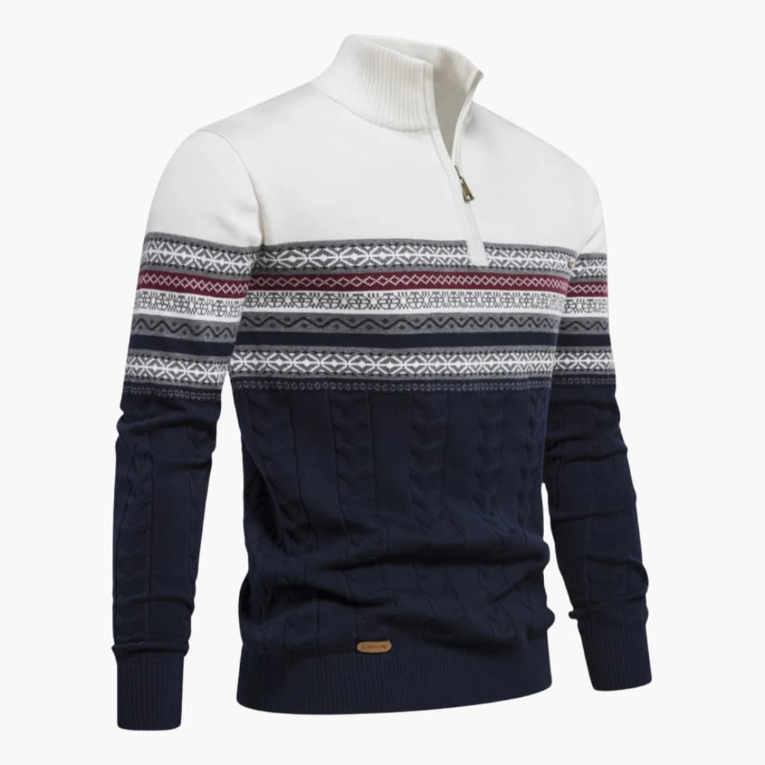 Herren pullover mit Reißverschluss am Halsausschnitt