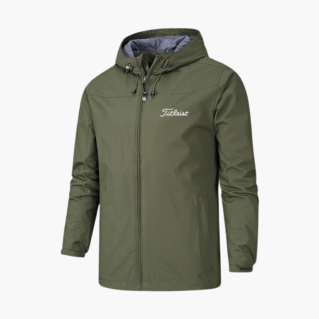 Herren Regenjacke mit Kapuze und Reißverschluss