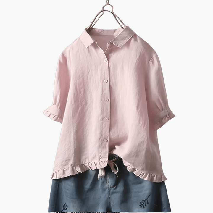Elegante Bluse Damen - V-Ausschnitt & Langarm-Design