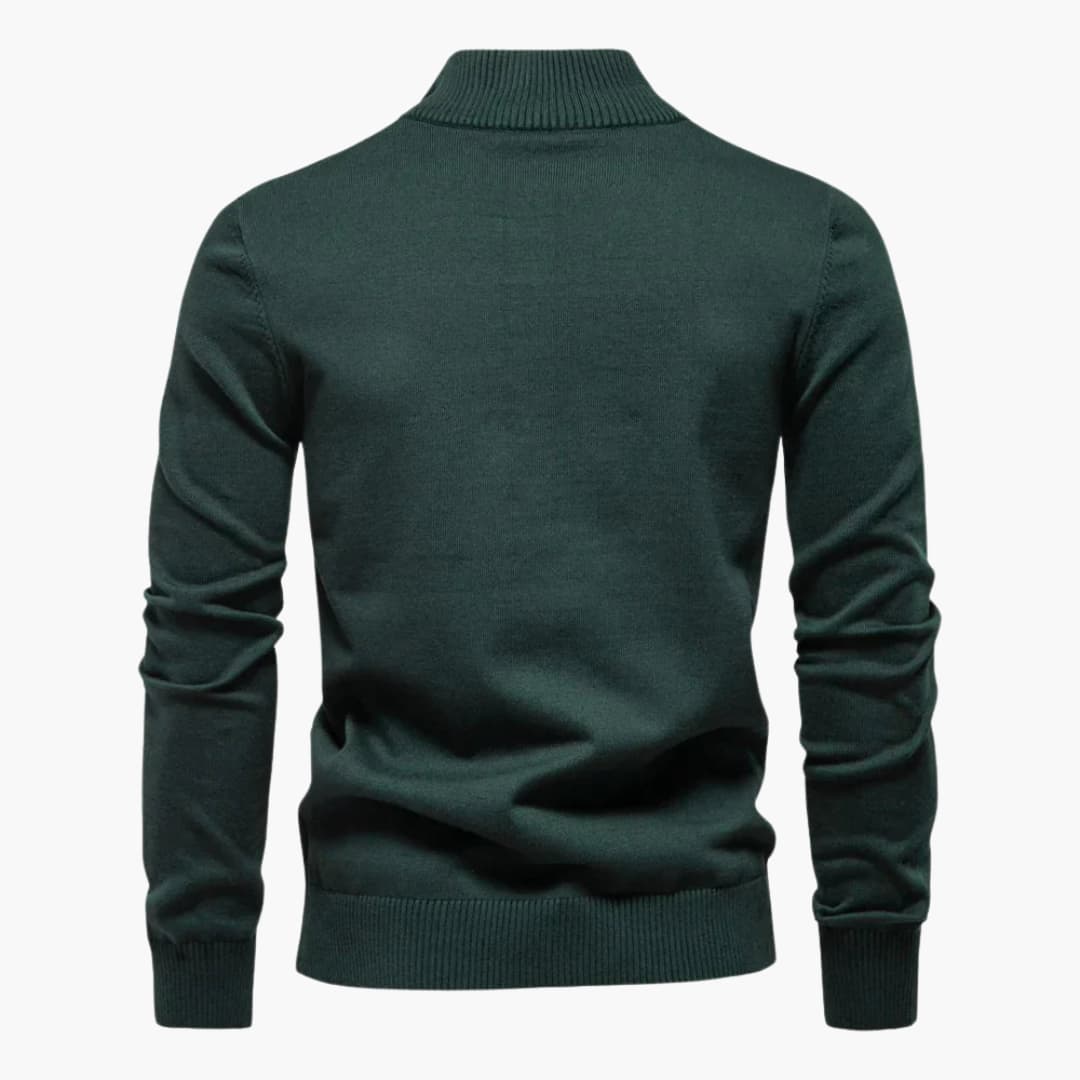Herren pullover mit Reißverschluss am Halsausschnitt und gestreifter Oberfläche
