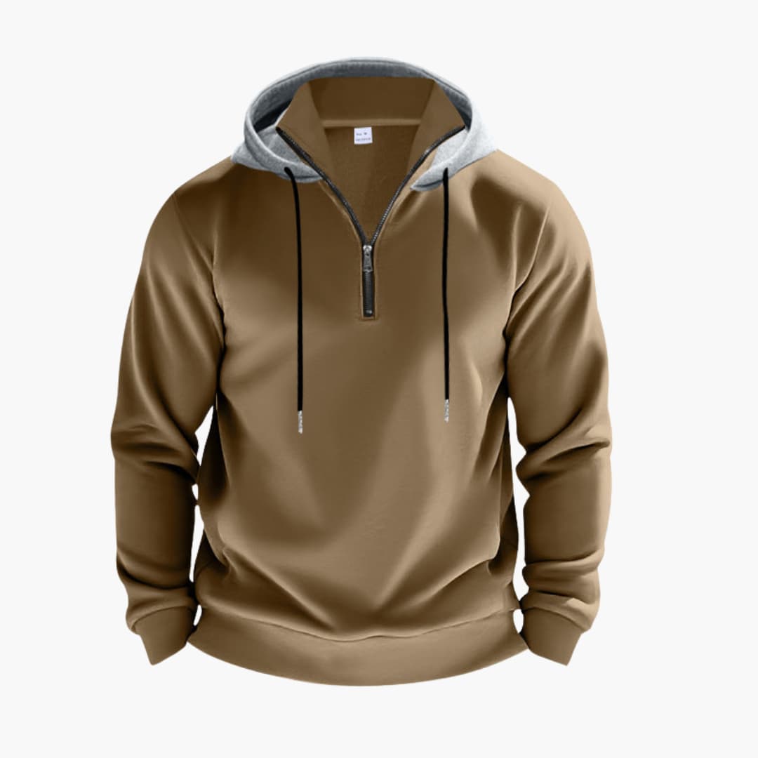 Herren Hoodie mit Reißverschluss und Kordelzugkapuze