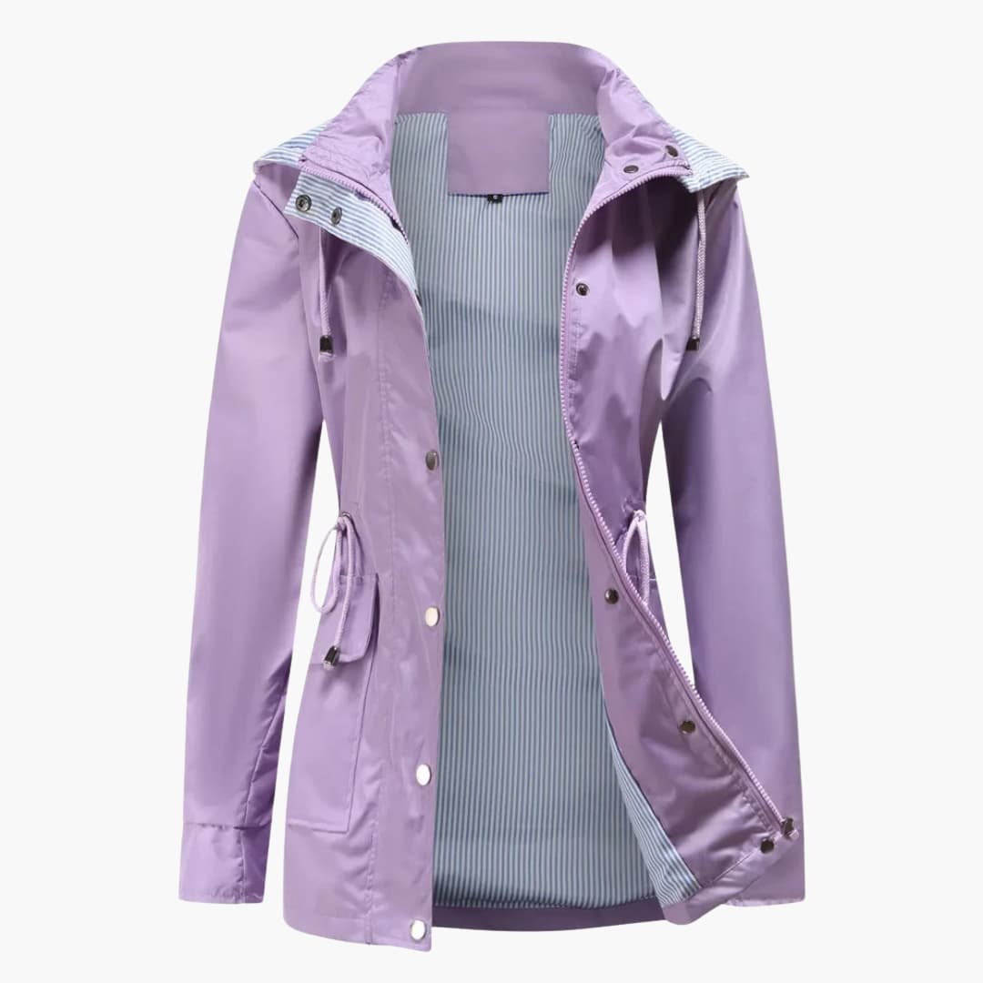 Langer Trenchcoat mit Kapuze für Damen
