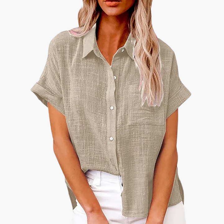 Kurzarm Bluse mit Knopfleiste für Damen – Sommer Look