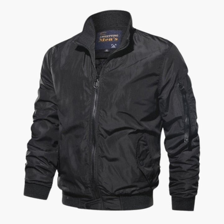 Herren Bomberjacke mit Stehkragen und Frontreißverschluss