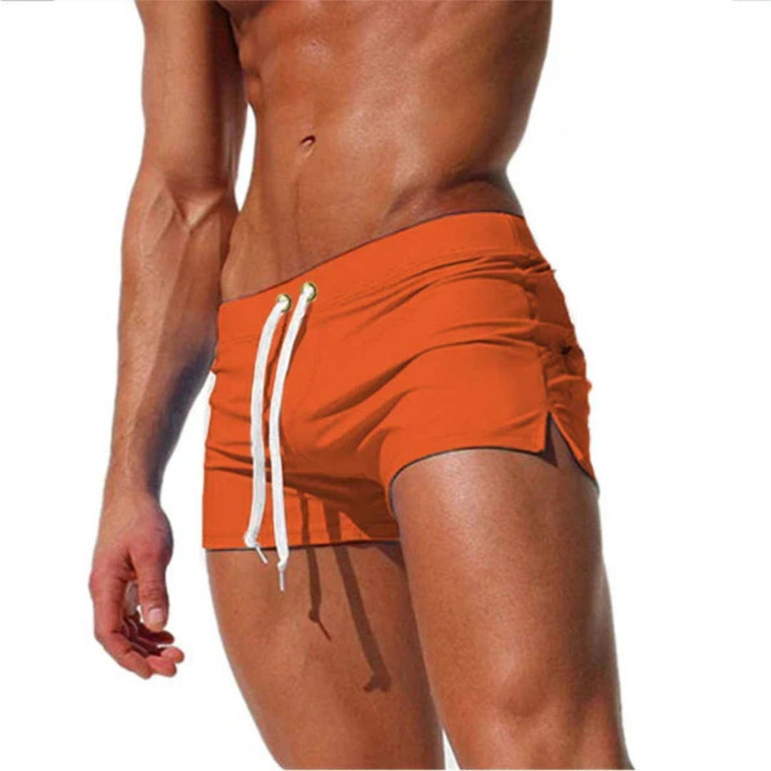 Kurze Badehose für Herren – Enganliegend mit Kordelzug