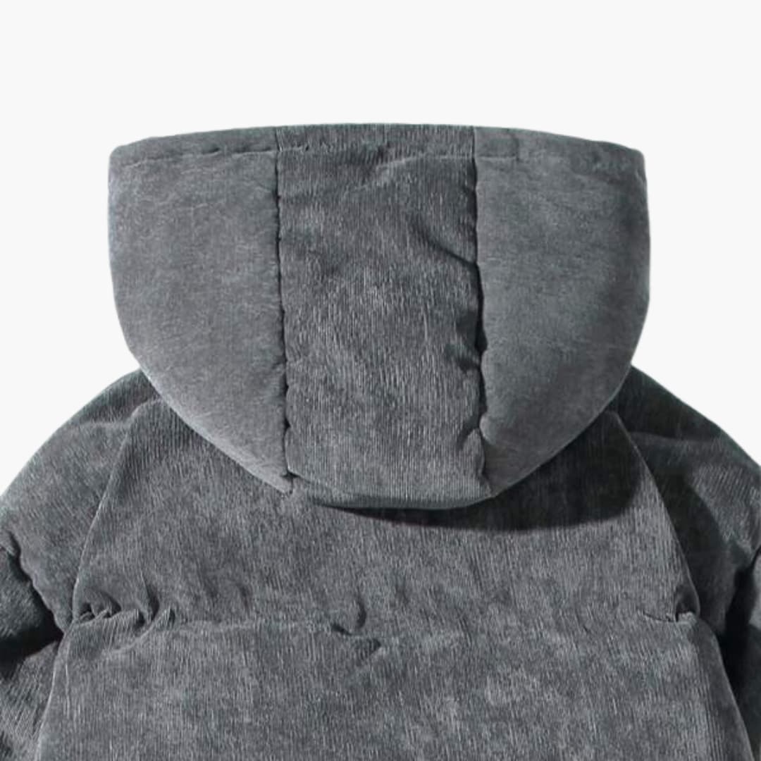 Herren Pufferjacke mit Kapuze und Reißverschlussverschluss