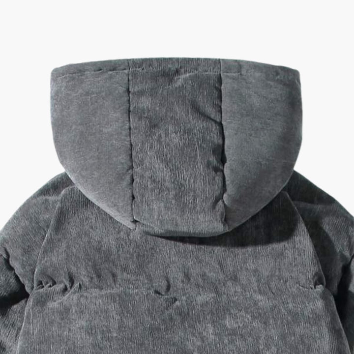 Herren Pufferjacke mit Kapuze und Reißverschlussverschluss