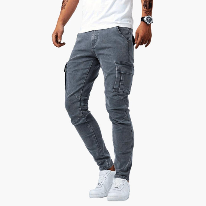 Stretch-Cargo-Jeans mit flexibler Passform für Herren - SchmiedeMode