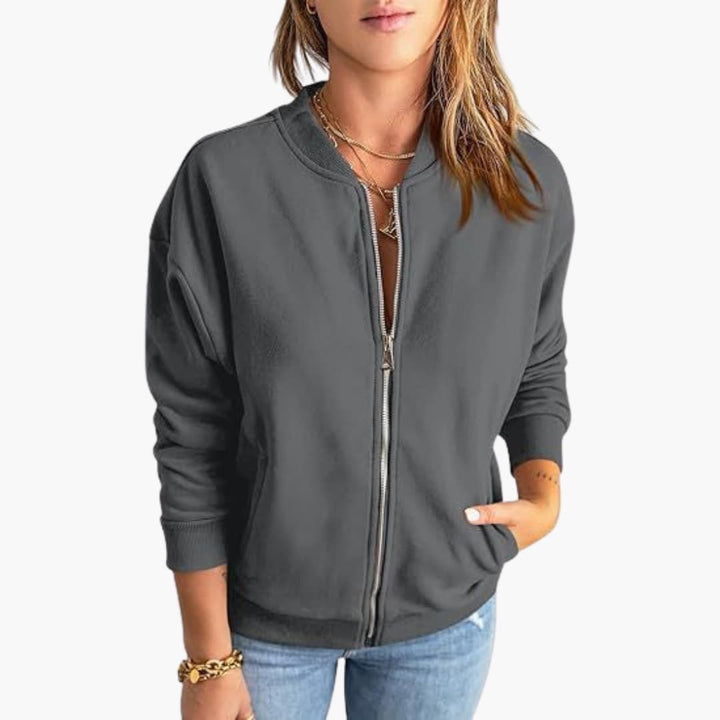 Bomber Übergangsjacke mit Reißverschluss für Damen