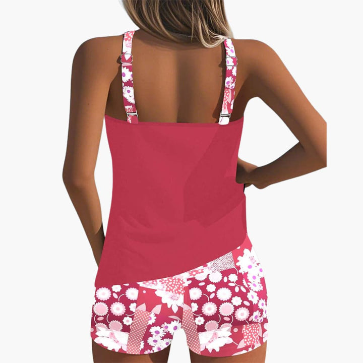 Badeanzug-Set Damen - Zweiteiliger Tankini mit Blumenprint