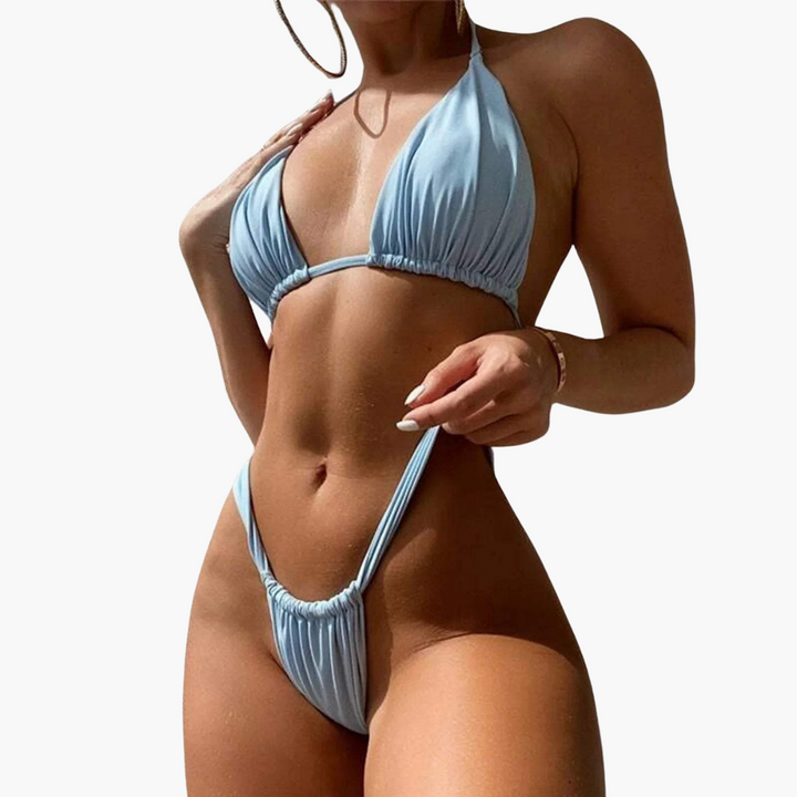 String Bikini - Damen Micro Triangle Set mit Bindeträgern