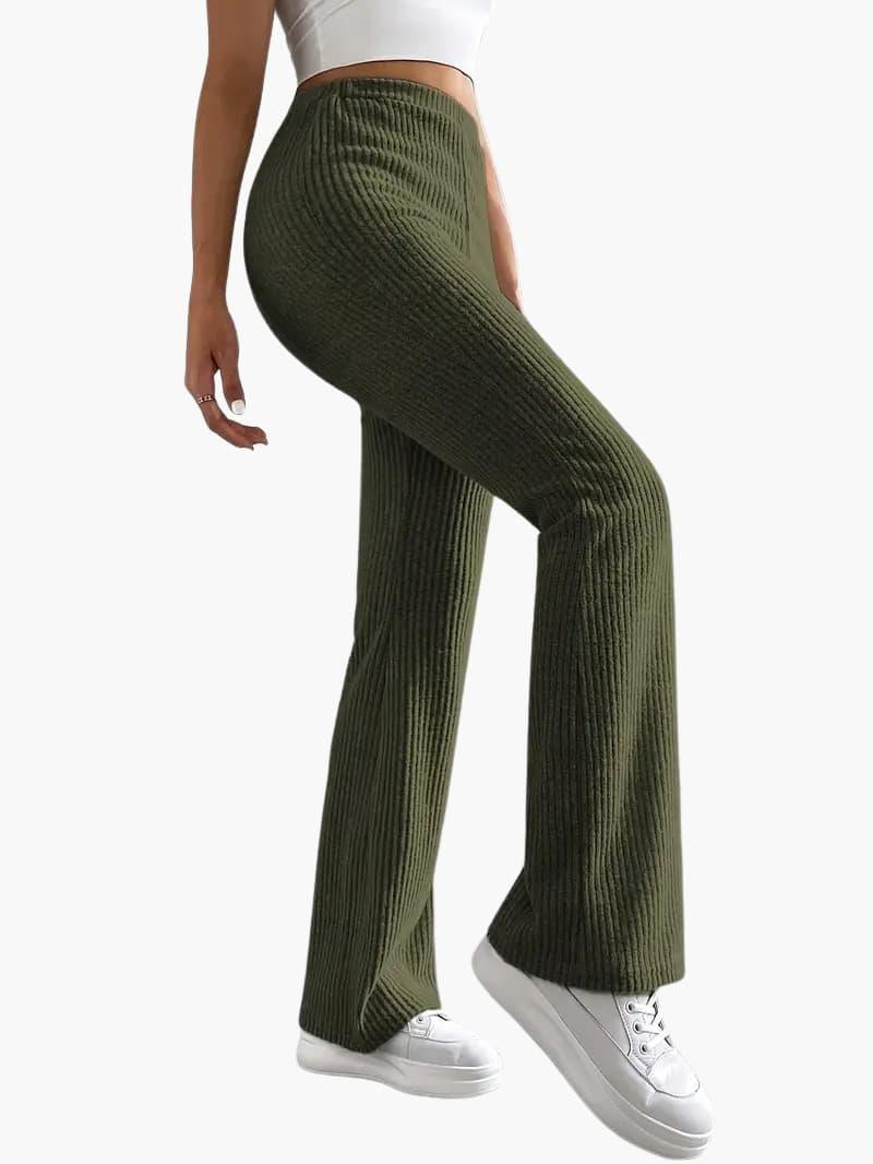 Lässige lange Hosen mit hoher Taille für Damen - SchmiedeMode