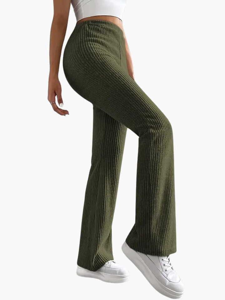 Lässige lange Hosen mit hoher Taille für Damen - SchmiedeMode