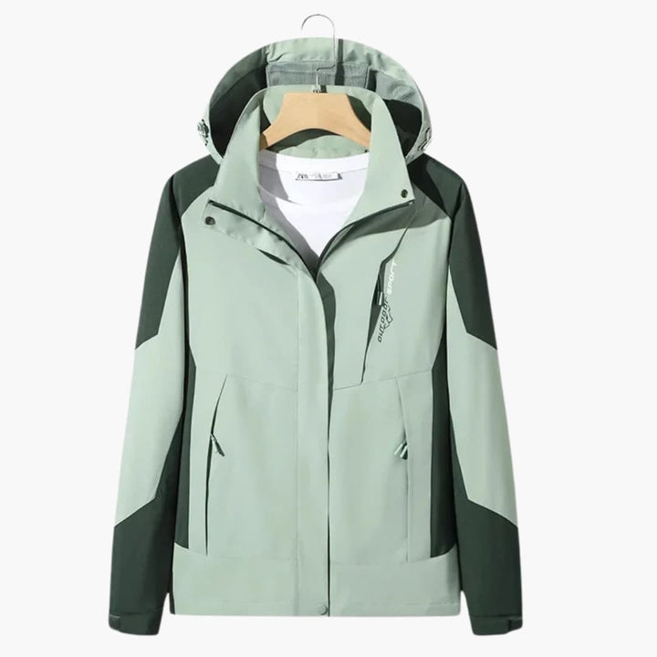Unisex Skijacke mit Kapuze und Reißverschluss