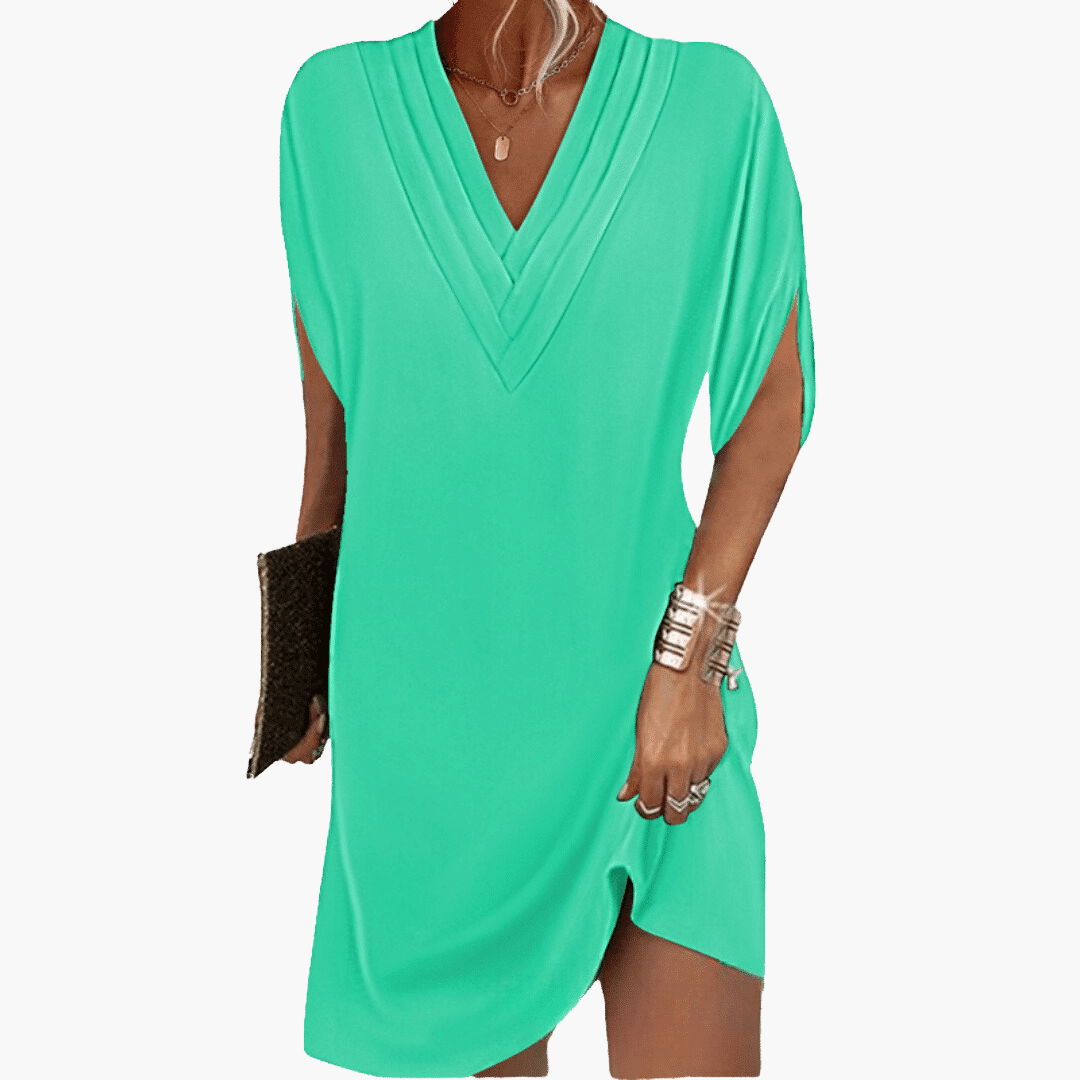 Kleid Damen - Elegant mit V-Ausschnitt & kaschierendem Schnitt