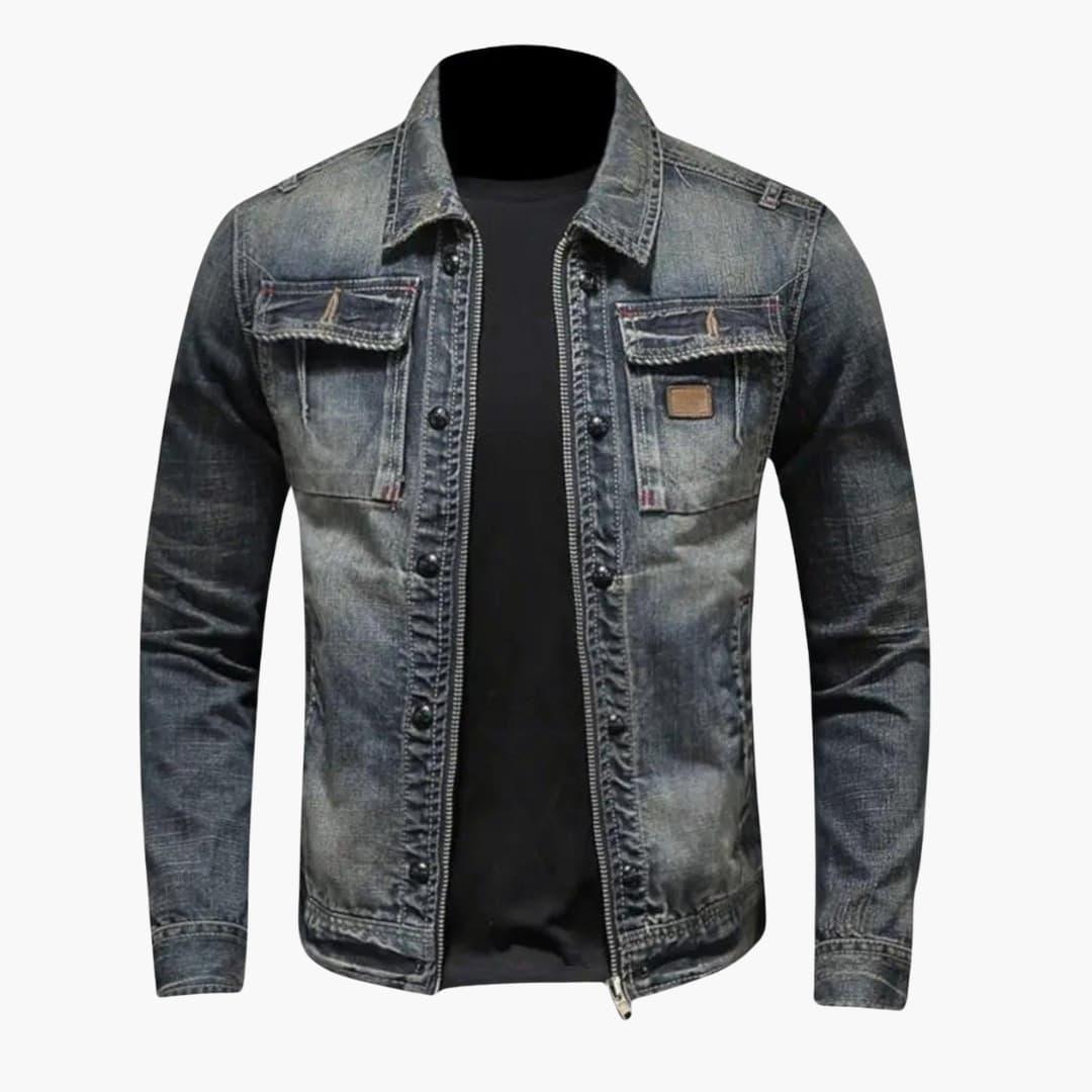 Stilvolle Vintage-Jeansjacke für Herren - SchmiedeMode