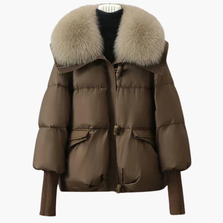 Elegante Winterjacke mit Kunstpelzkragen für Damen - SchmiedeMode