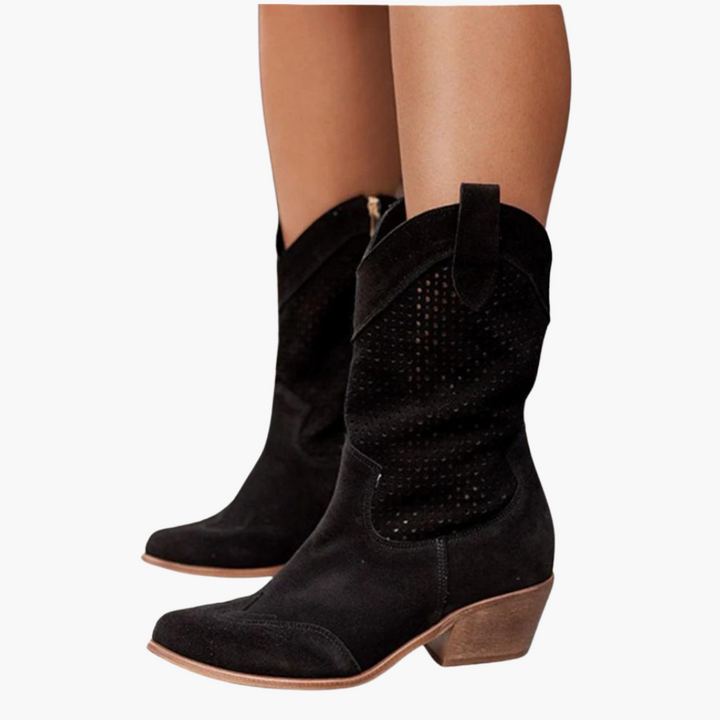 Cowboy Stiefel für Damen – Perforierte Western Stiefel