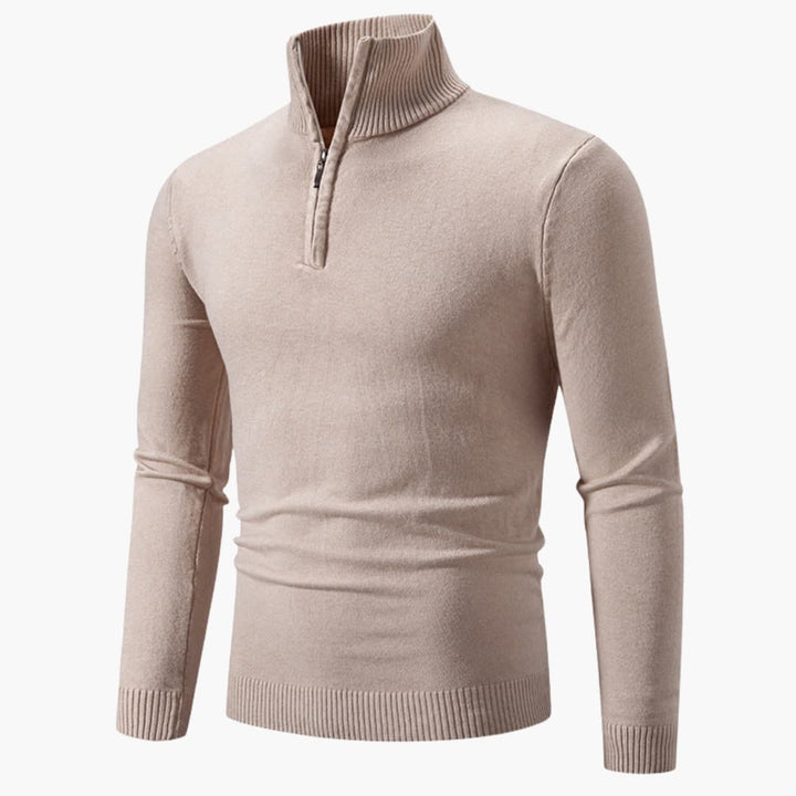 Herrenpullover mit Reißverschluss am Ausschnitt