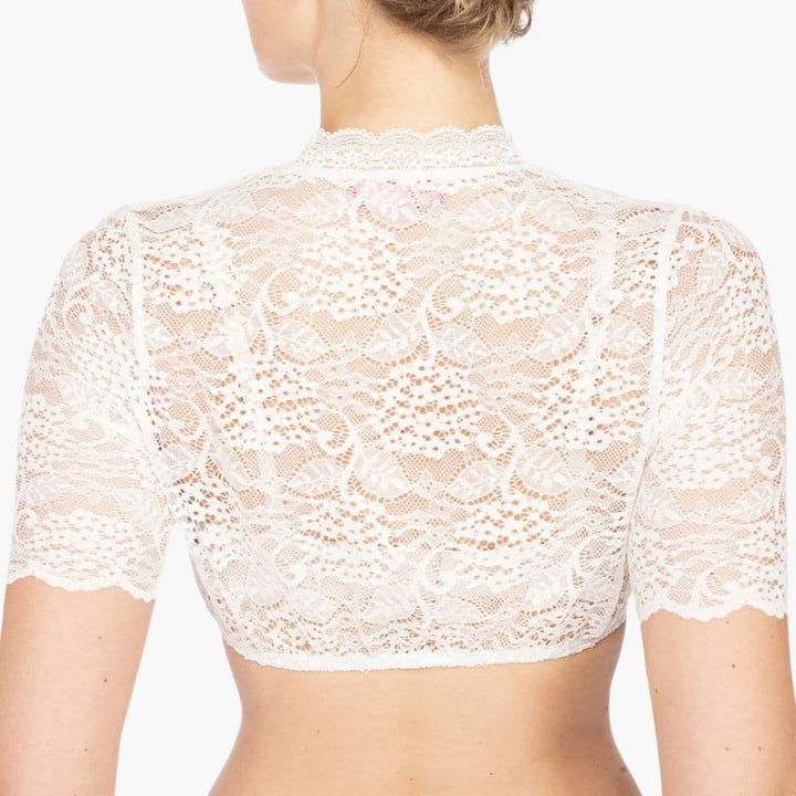 Spitzen Dirndl bluse mit Ausschnitt für Damen - Oktoberfest 2025