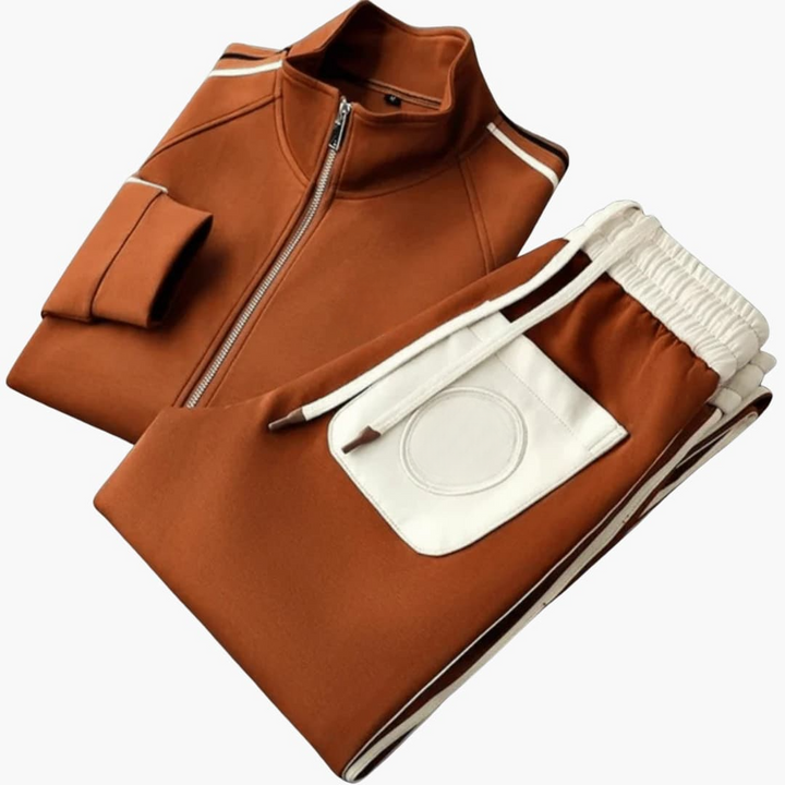 Herren Slim-Fit Trainingsanzug mit Reißverschluss und Taschen