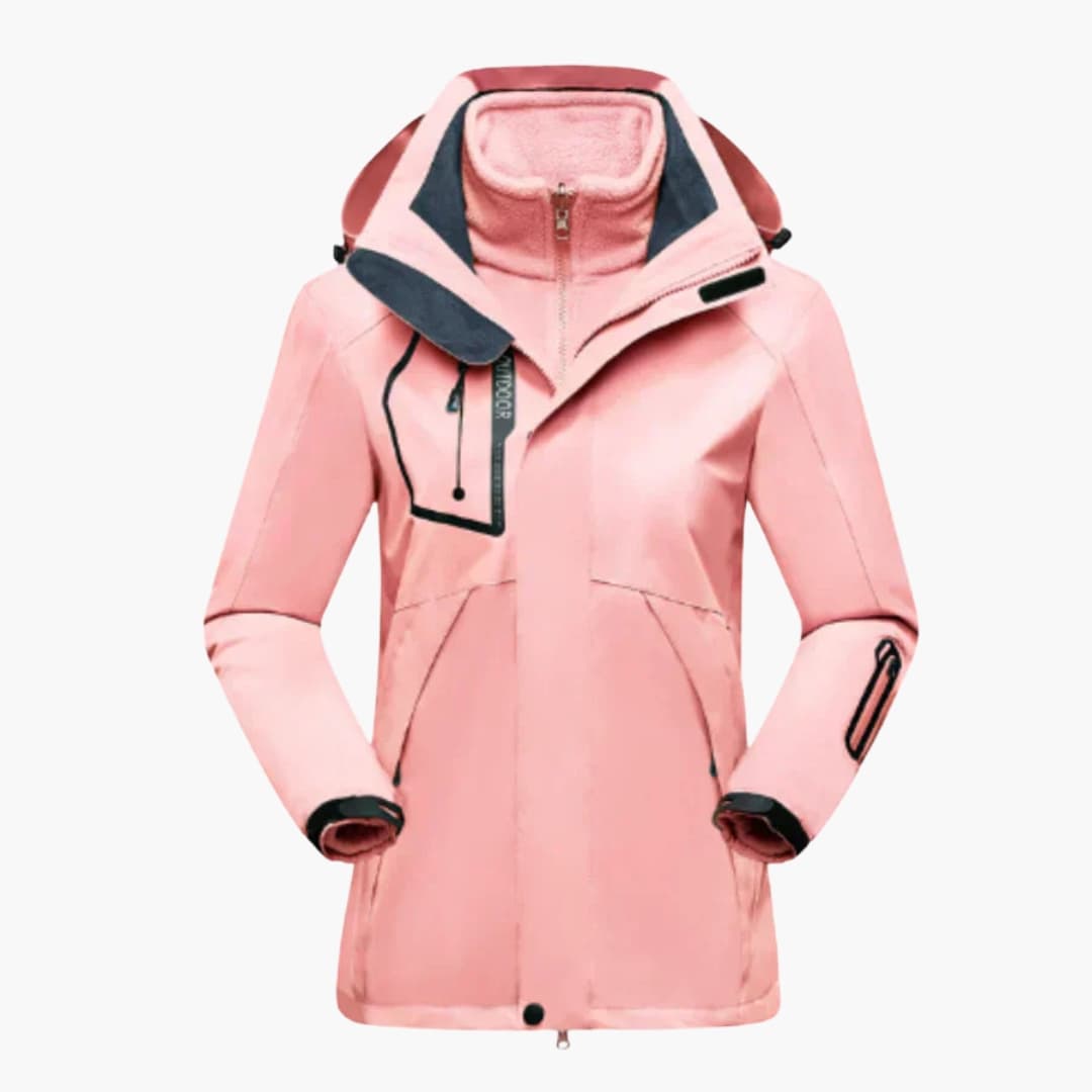Damen Skijacke mit Reißverschluss und herausnehmbarem Innenfutter