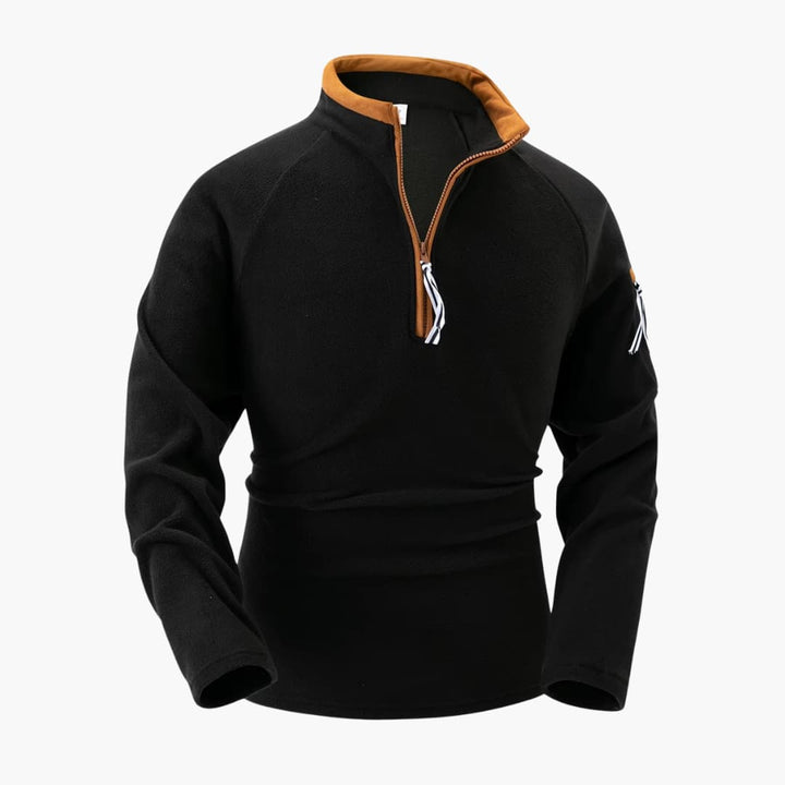 Herren pullover mit Reißverschluss am Halsausschnitt und Stehkragen