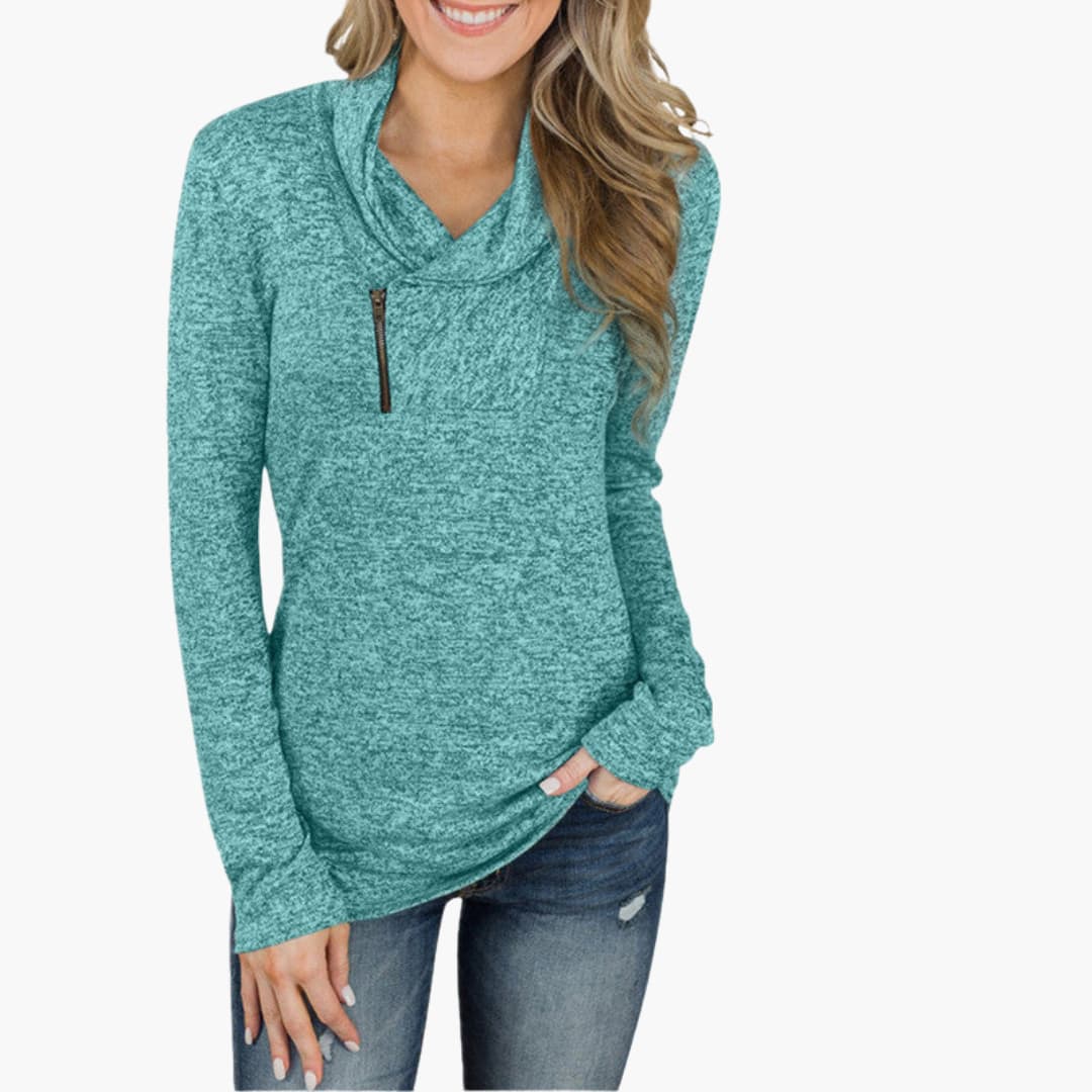 Damen-Pullover mit Kragen und Reißverschluss Stil und Funktion vereint