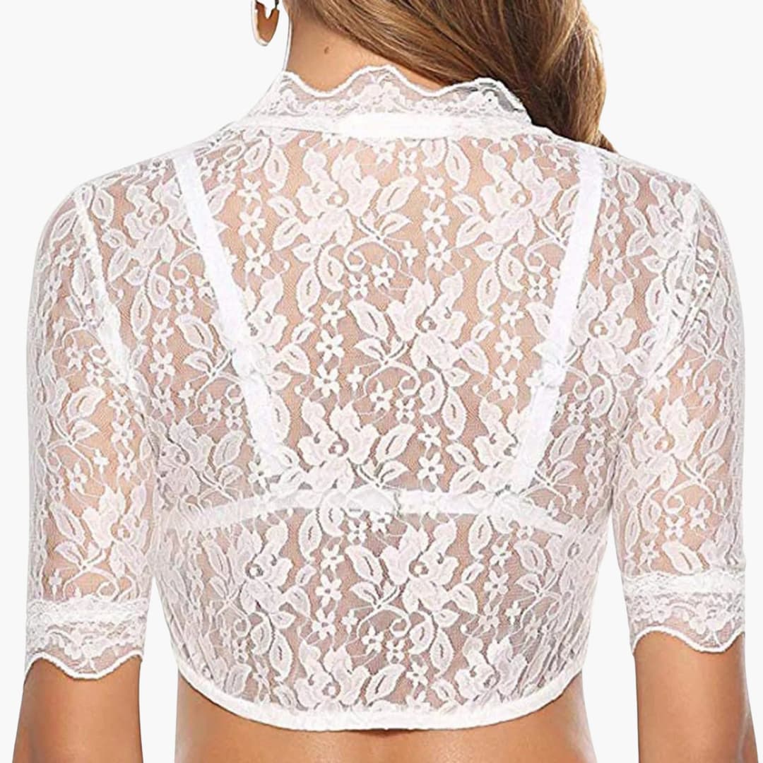 V-Ausschnitt Dirndl Bluse für Damen - Oktoberfest 2025