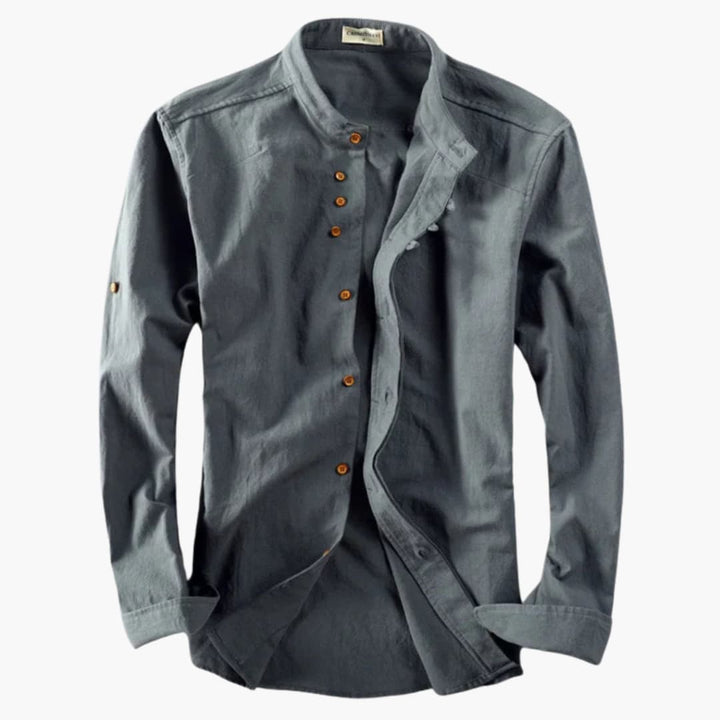 Stehkragen Hemd für Herren - Minimalistisch, Elegant & Casual