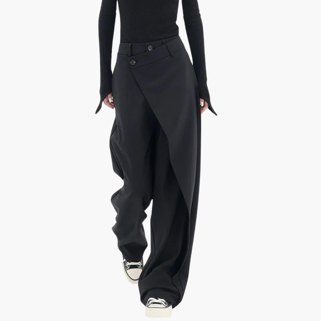 Asymmetrische Hosen mit schmaler Passform für Damen - SchmiedeMode