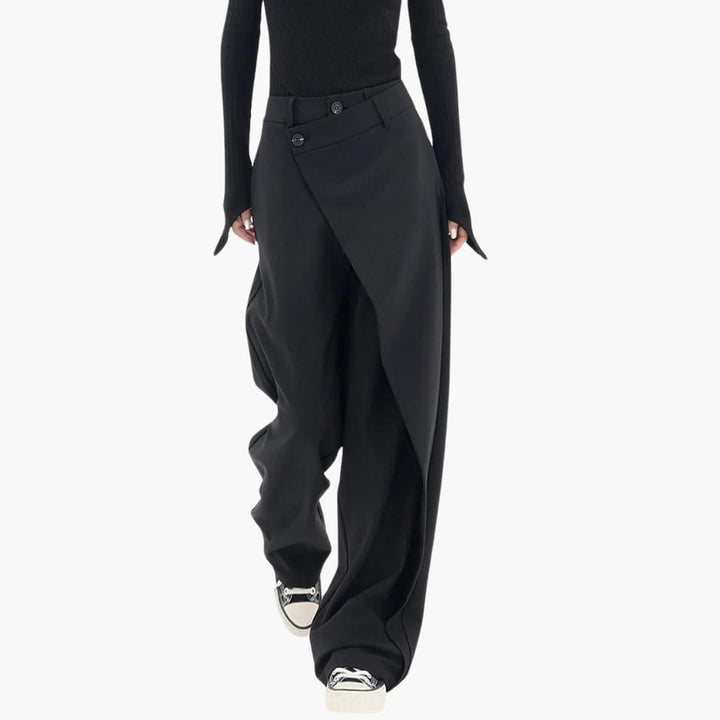 Asymmetrische Hosen mit schmaler Passform für Damen - SchmiedeMode